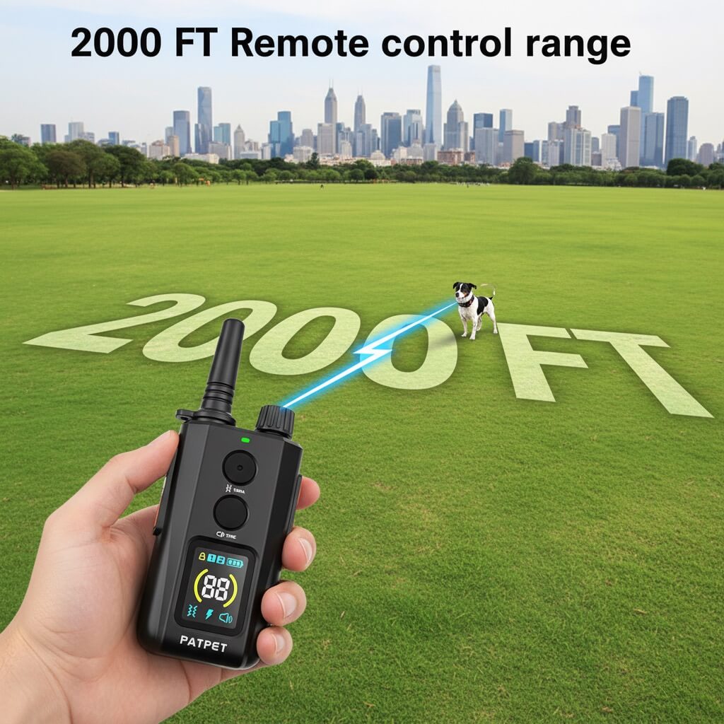SOONCEJA Dog Training Collar 2000FT Remote Range (US/Canada) - Stable Signal for Backyards & Parks
