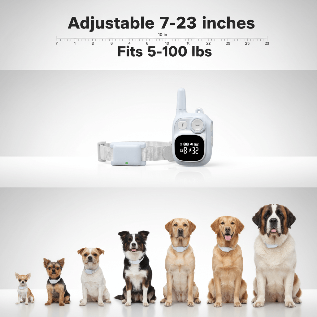 SOONCEJA Dog Training Collar Size Fit (US/Canada) - Adjustable for 5-120 lbs Dogs