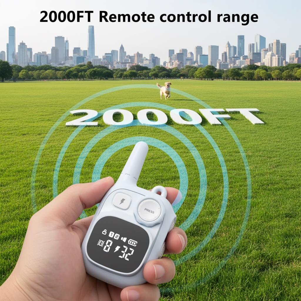 SOONCEJA Dog Training Collar 2000FT Remote Range (US/Canada) - Stable Signal for US Farms & Canadian Parks
